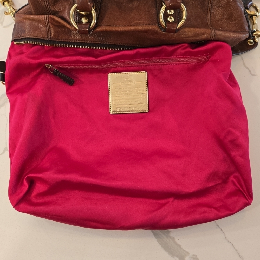 VTG Coach Madison Claire Large Brown Leather Satchel Shoulder Bag 12935 - Picture 13 of 16